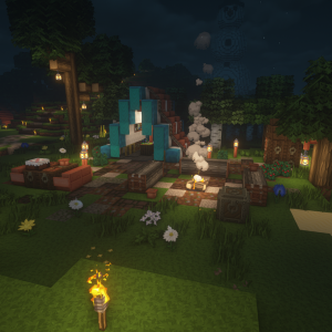 Ein kleines Zelt für einen kleinen Spawn bei Nacht
