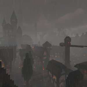 View of the inner city during rain