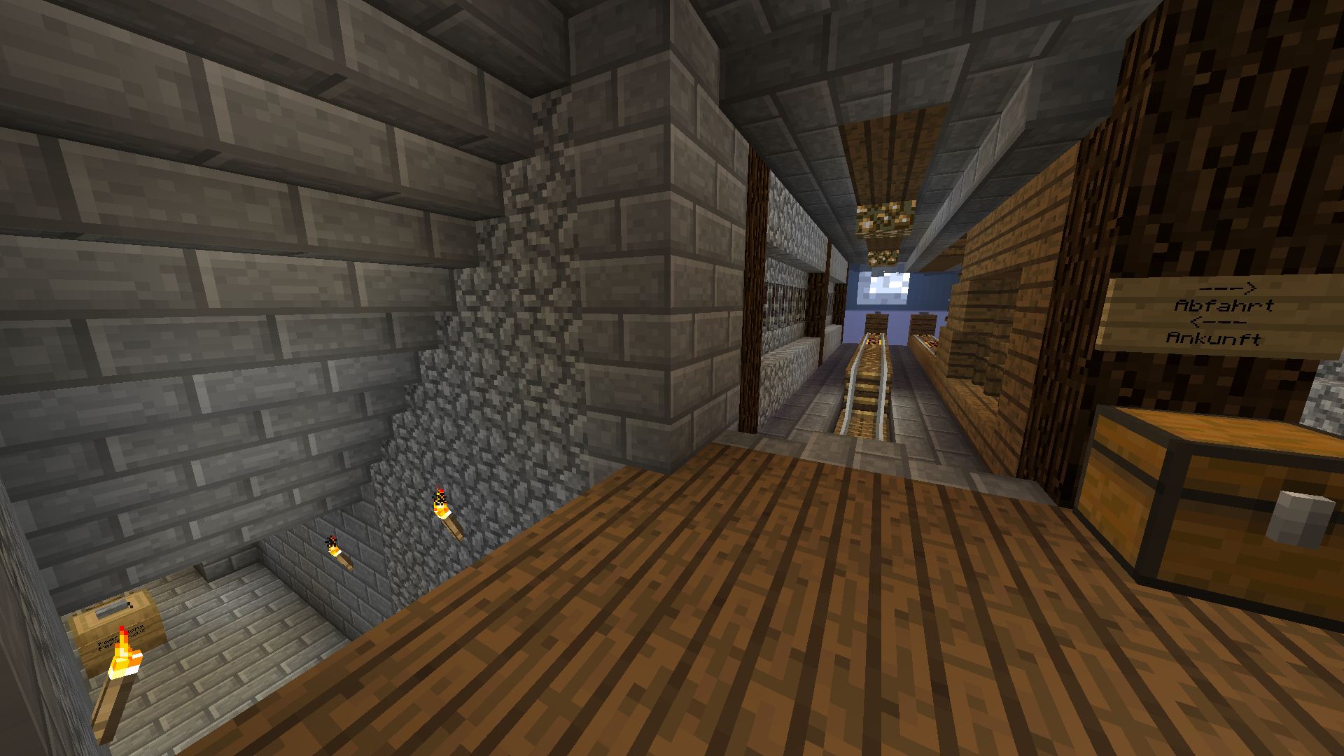 An jedem Bahnhof fürt eine Strecke in jede Richtung weiter