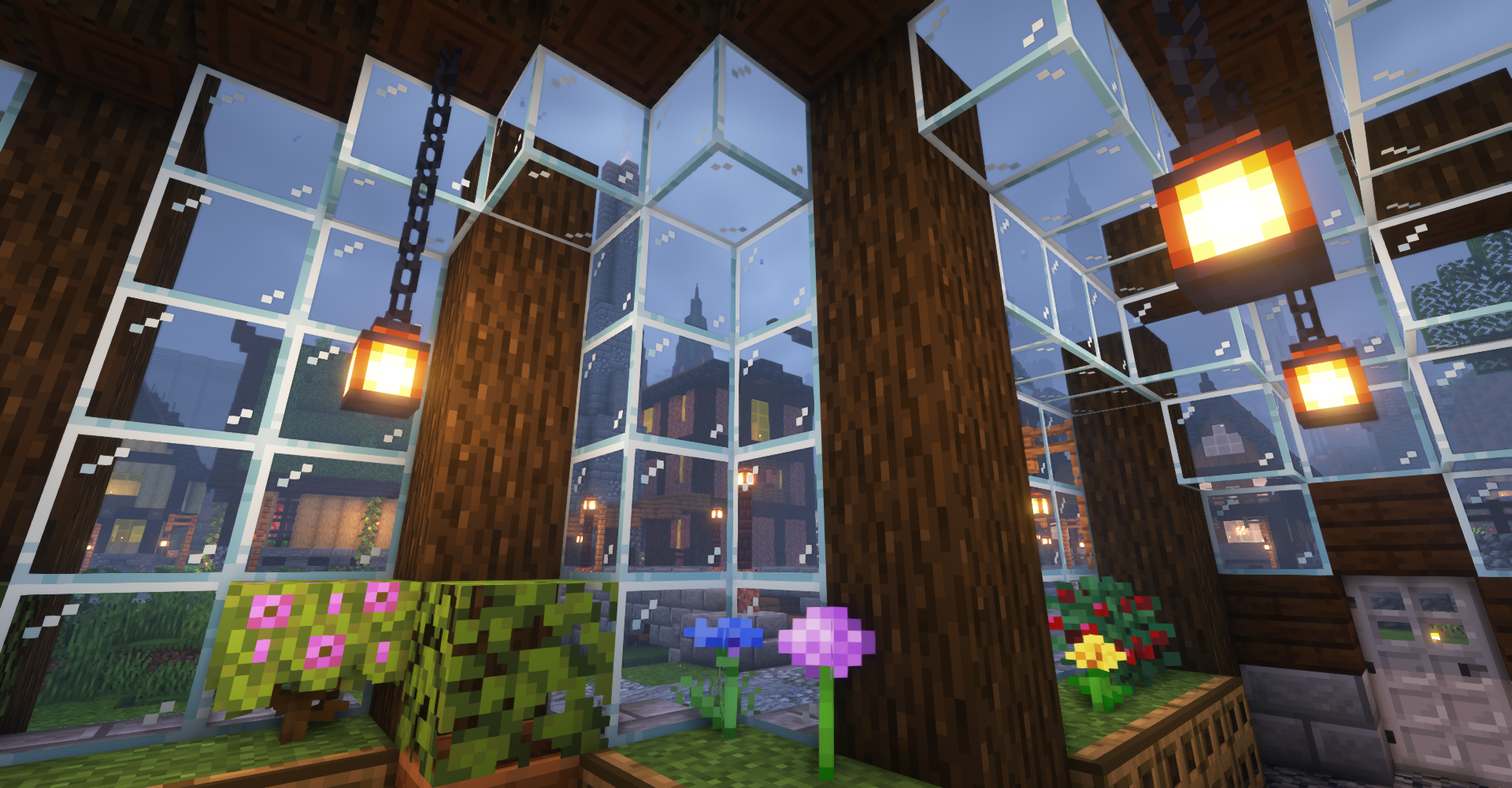 Botanical Garden Interior During a Rainstorm