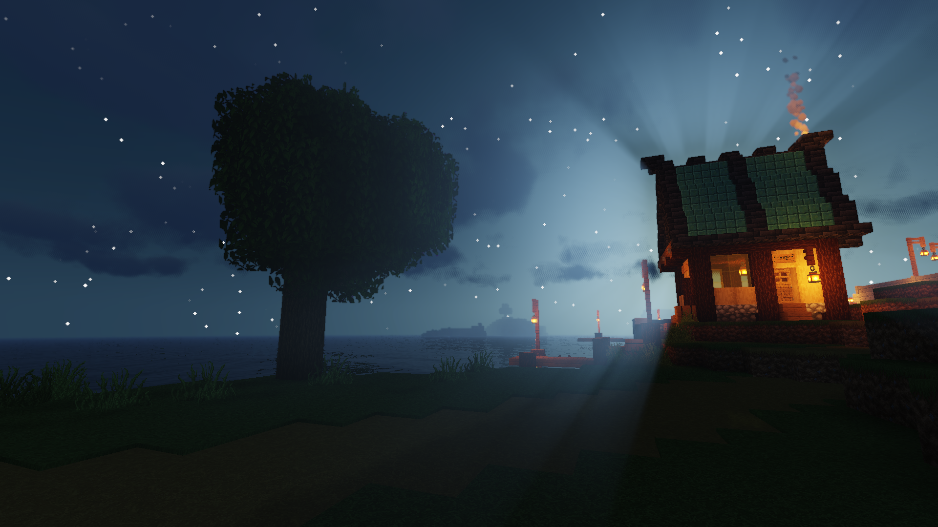 Fischerhütte bei Nacht